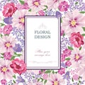 Floral background. Flower bouquet vintage cover. Flourish pattern wallpaper