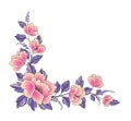 Floral background. Flower rose bouquet decorative garland border. Flourish spring floral greeting card frame design. Ornamental