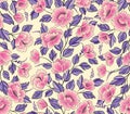 Floral background. Flower rose bouquet seamless decorative pattern. Flourish spring floral greeting Royalty Free Stock Photo