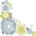 Floral background with hand draun flowers. Vector