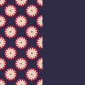Leaflet with abstract seamless flower pattern in flat style. Royalty Free Stock Photo