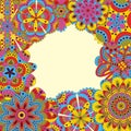 Floral background made of many mandalas. Good for weddings, invitation cards, birthdays, etc. Creative hand drawn elements. Vector Royalty Free Stock Photo