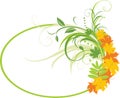 Floral background with maple leaves. Frame Royalty Free Stock Photo