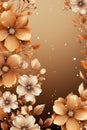 A Floral Background With Orange And White Flowers