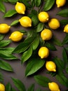 Floral background painted with lemons and leaves.