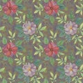 Floral background. Printing and textiles. Spring leafy green seamless pattern. Royalty Free Stock Photo
