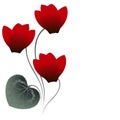 Floral background with red cyclamens.