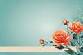 Floral background with roses and place for text Royalty Free Stock Photo