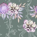 Floral background. Seamless pattern.