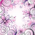 Floral background with snails