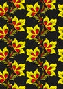 Floral background in traditional Russian Khokhloma style