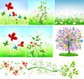 Floral Background with uniquely created floral elements