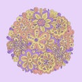 floral background in vector made of cute cartoon flowers