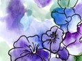 Floral background. Watercolor floral bouquet. Floral decorative Royalty Free Stock Photo