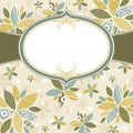 Floral background with white label