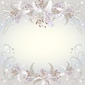 Floral background of white lilia flowers