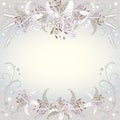 Floral background of white lilia flowers Royalty Free Stock Photo