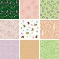 Floral backgrounds with flowers - vector seamless Royalty Free Stock Photo