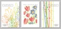 Floral backgrounds with plants and flowers