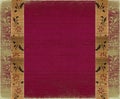 Floral bamboo banner frame on pink velvet