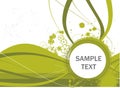 Floral banner vector for sample text in wave