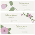 Floral banners vector retro style. Royalty Free Stock Photo