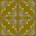 Floral Baroque old style gold seamless pattern. Ornamental vector background. Repeat backdrop. Vintage antique ornaments. Golden Royalty Free Stock Photo
