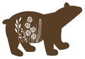 Floral bear vector pictogram