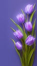 Floral beauty Bouquet of purple tulips on a veri peri backdrop Royalty Free Stock Photo