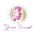 Floral Beauty Salon Logo Design Royalty Free Stock Photo