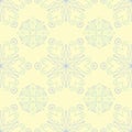 Floral beige seamless pattern. Beige background with light blue and green flower designs Royalty Free Stock Photo