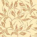 Floral beige seamless vector texture