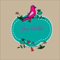 Floral and birds design variations for cards, posters, invitations.