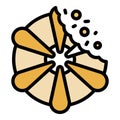 Floral bite cookie icon color outline vector