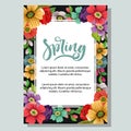 Floral blossom Spring Poster template Royalty Free Stock Photo