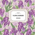 Floral border. Flower background. Vintage flourish spring card o Royalty Free Stock Photo
