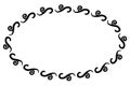 simple seamless vector oval hand draw sketch floral border