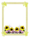 Floral border springtime sunflowers Royalty Free Stock Photo