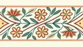 Floral Border with Stylized Flowers, Decorative Element vector design Generative AI Royalty Free Stock Photo