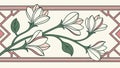 Floral Border with White Flowers and a Diamond Pattern, vector design Generative AI Royalty Free Stock Photo