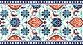 Floral border for your design. Traditional Turkish Ã¯Â¿Â½ Ottoman seamless ornament. Iznik.