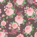 Floral bouquet seamless pattern. Flower posy background. Floral