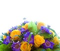 Bouquet of yellow roses. Flowers background.