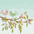 Floral branch. Decoration pattern. Vector illustration.Isolated background Royalty Free Stock Photo