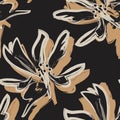 Floral Brush strokes Seamless Pattern Background