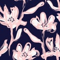 Floral Brush strokes Seamless Pattern Background