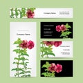 Floral business card design Royalty Free Stock Photo