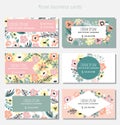 Floral business card template Royalty Free Stock Photo