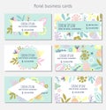 Floral business card template Royalty Free Stock Photo