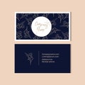 Floral business card template for business company or brand vector eps 10 Royalty Free Stock Photo